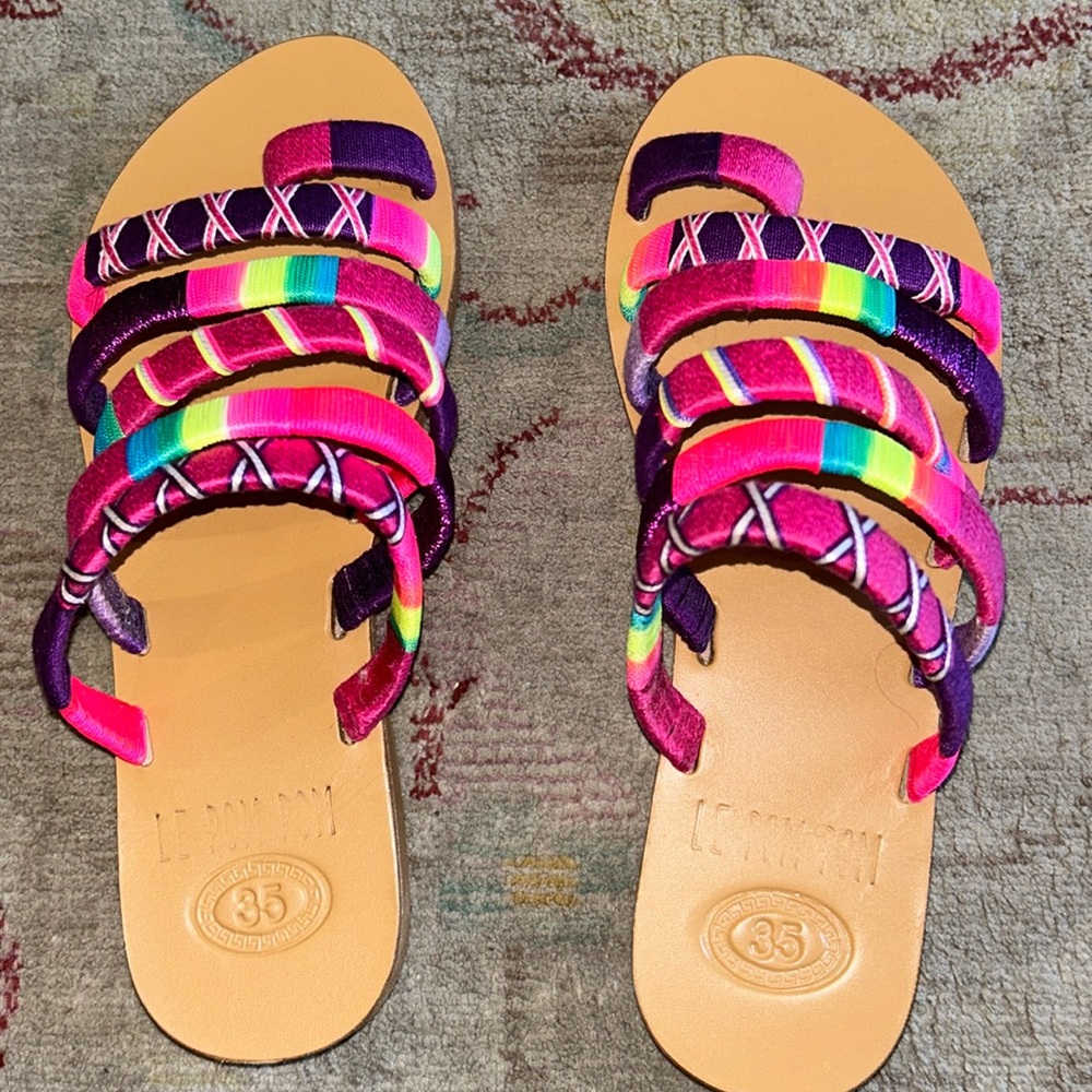Brand new Le Pom Pom sandals from Greece size 35